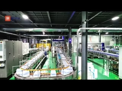 48000BPH বোতলজাত পানির উত্পাদন লাইনের জন্য মার্শালিং স্টেশন এবং একক কলাম প্যালেটিজার