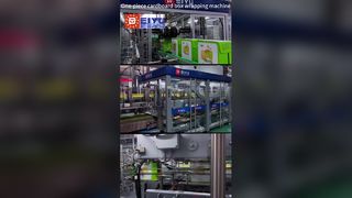 One-piece cardboard box wrapping machine at customer site
