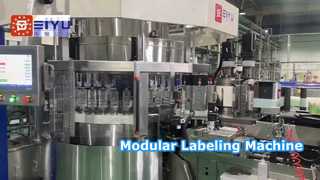 Mesin Pelabelan Modular Meleleh Panas dan Berperekat 33.000 BPH, gabungan lelehan panas dan perekat mandiri