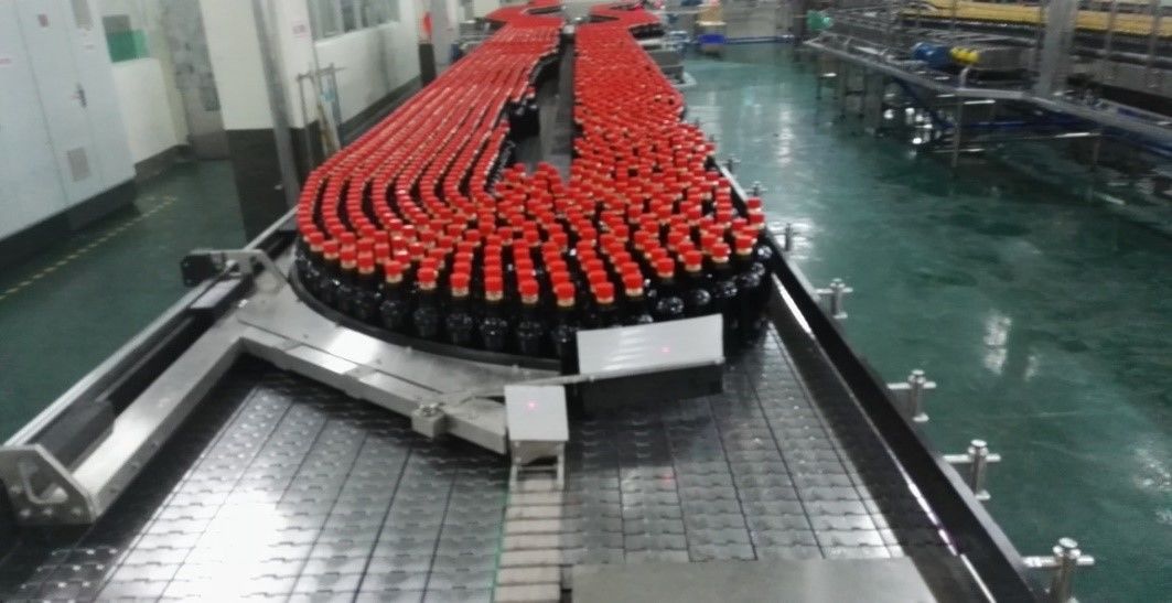Dynamic Buffer Platform Bottle Conveyor System Belt For Water Beverage Production Lines