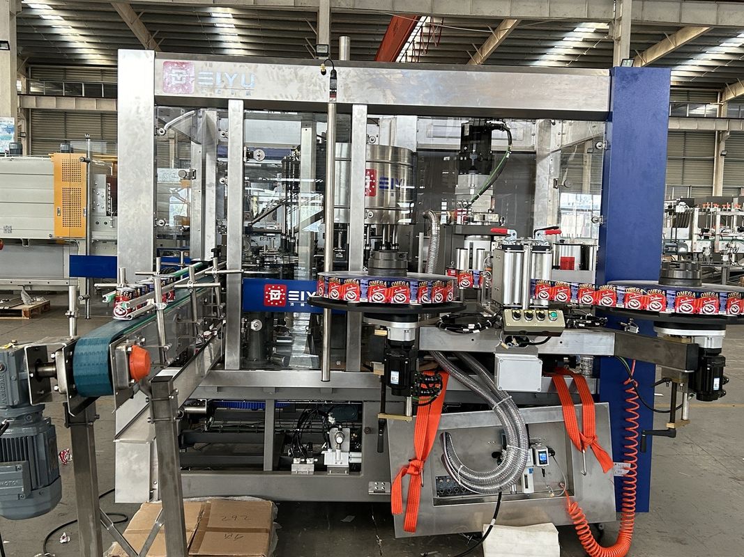 OEM High Speed Hot Melt Adhesive Labeling Machine For Canned Seasoning Production Line Exported To Venezuela