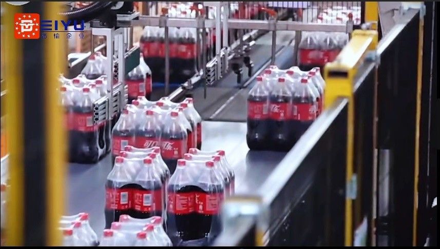 High Speed Fully Automatic Carbonated Beverage Single Column Palletizer For Coca-Cola Production Line With Marshaling Station Before Palletizing