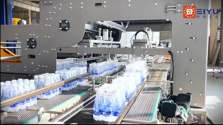 Peiyu Workshop Test Machine Customized High Speed Fully Automatic Dual Channel Gantry Palletizer + Paper Partition For Russian Customers