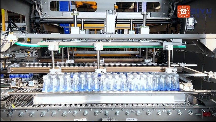 Peiyu Workshop Test Machine Customized High Speed Fully Automatic Dual Channel Gantry Palletizer + Paper Partition For Russian Customers