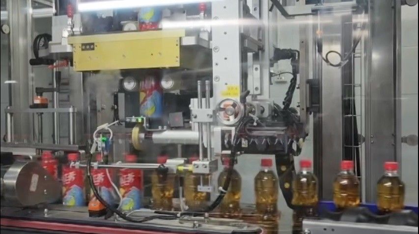 36000BPH High-speed Bottle Sleeve Machine For 500ml Bottled Iced Black Tea Beverage Production Line At The Customer Site