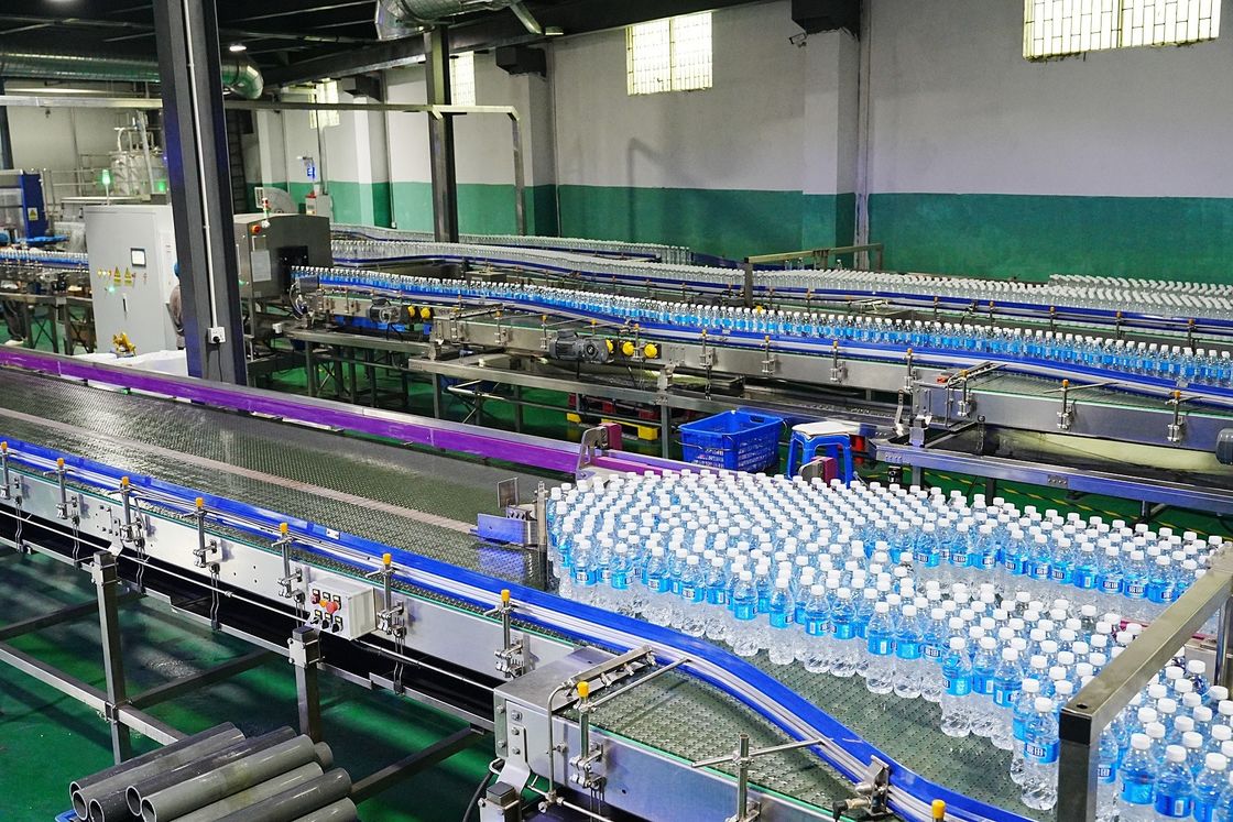Dynamic Buffer Platform Conveyor System For 60000BPH Bottled Water Production Line