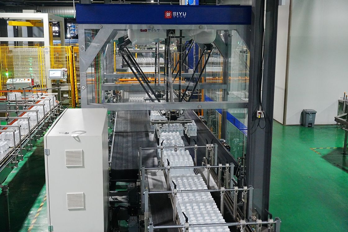 Marshalling Station And Single Column Palletizer For 48000BPH Bottled Water Production Line