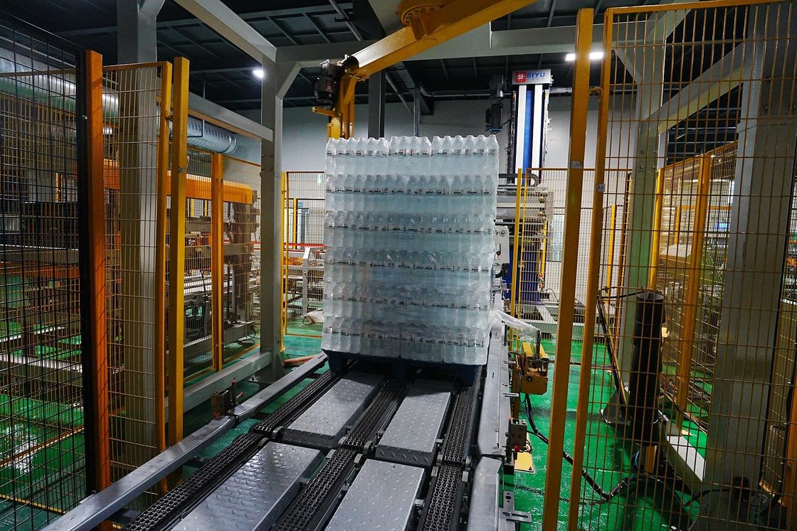 Marshalling Station And Single Column Palletizer For 48000BPH Bottled Water Production Line