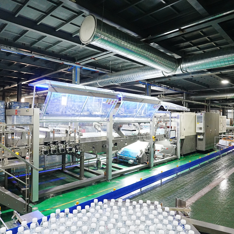 60 Packs Per Minute Shrink Wrapper For 500ml Bottled Salt Soda Production Line Customer Site