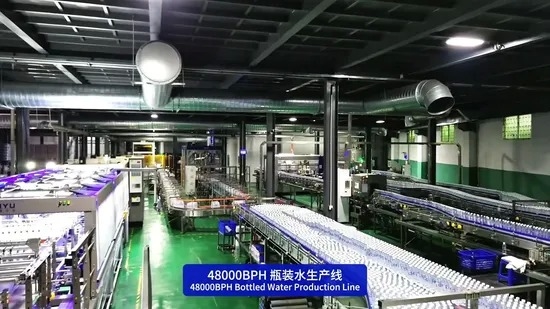 50,000bph PE Bottled Water Production Line with 338ml, 542ml, 1.35L, 4*6 Packaging for Sparkling Water