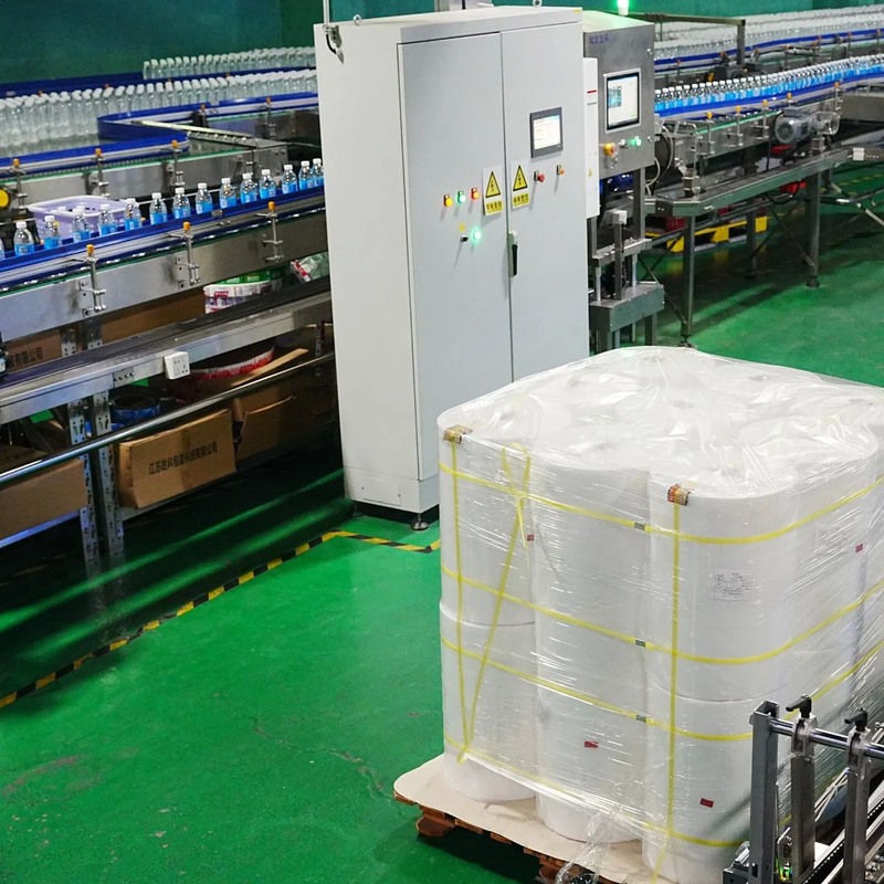 24000bph Full Automatic Mineral Water Packaging Line with Secondary Packaging System and Hot Melt Adhesive Labeling