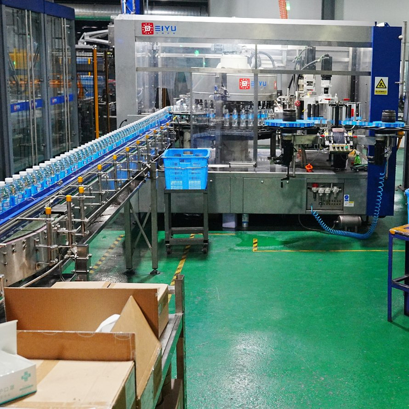 3000 Bph Full Automatic Barrel Water End of Line Secondary Packing Machine with Hot Melt Adhesive Labeling for 100-2000ml Bottles