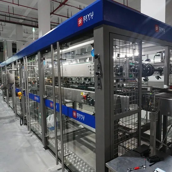 Automatic Drop Type Wrap Around Case Packer with PLC and HMI Control and Bottle Shortage Alarm
