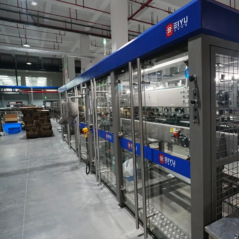 Automatic Drop Type Wrap Around Case Packer with PLC and HMI Control and Bottle Shortage Alarm