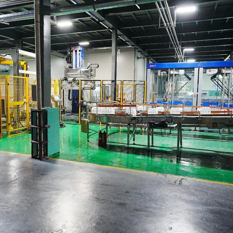 Customized Double-Lane Case Palletizer with Paper Separators for Bottled Water Line