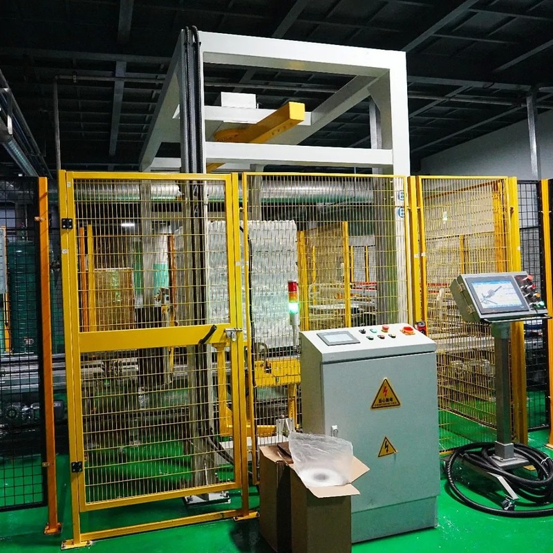 Customized Double-Lane Case Palletizer with Paper Separators for Bottled Water Line