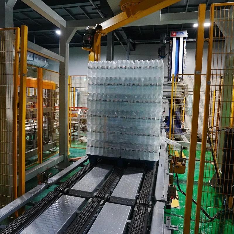 Customized Double-Lane Case Palletizer with Paper Separators for Bottled Water Line