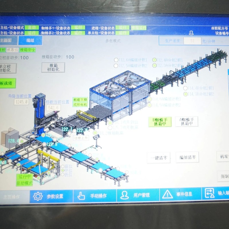 Customized Double-Lane Case Palletizer with Paper Separators for Bottled Water Line