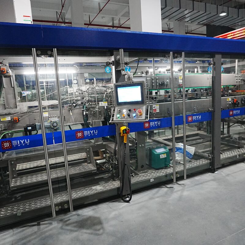 High-speed fully automatic narrow-edge wrap around case packer with 80 packs per minute capacity
