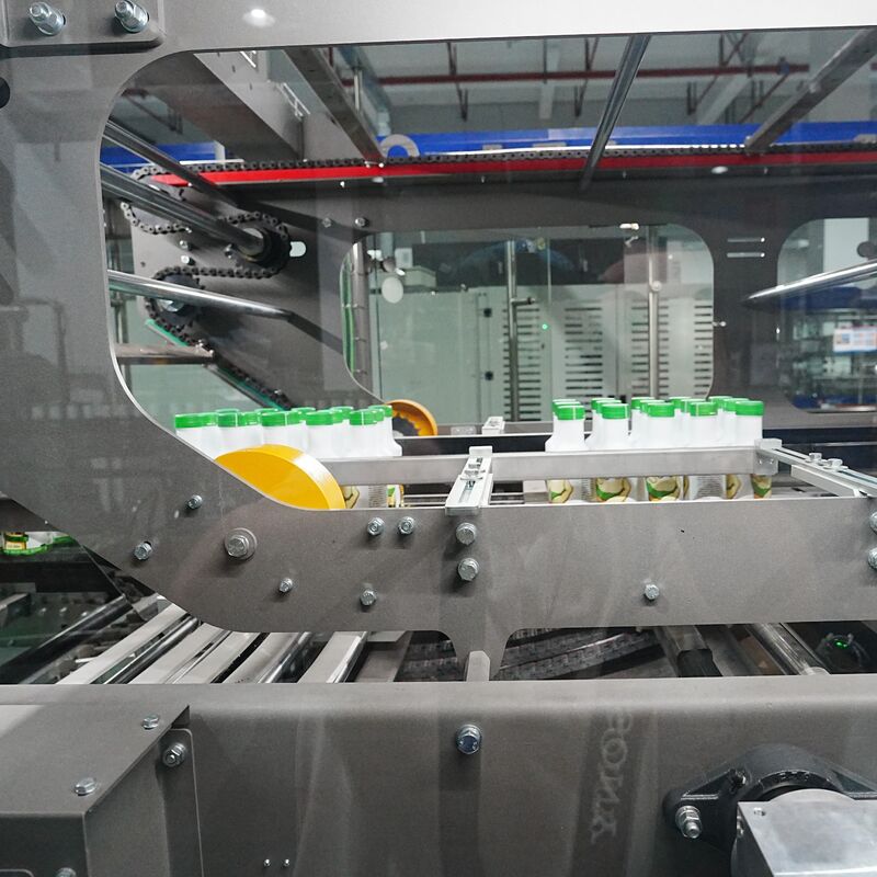 High-speed fully automatic narrow-edge wrap around case packer with 80 packs per minute capacity