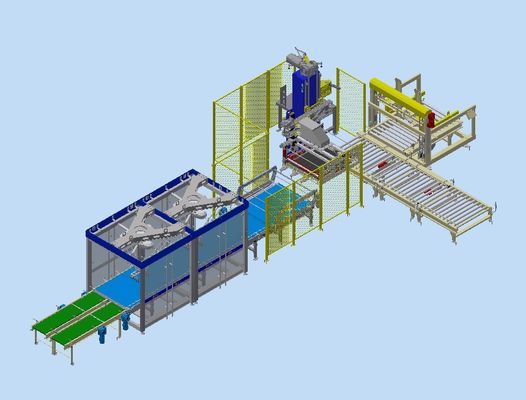 Robotic Automation Marshaling Station Bag Beverage Palletizer Single Column