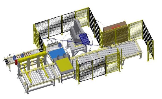 Automated Robot Water Barrel Case Palletizer System For Bottled Water OEM