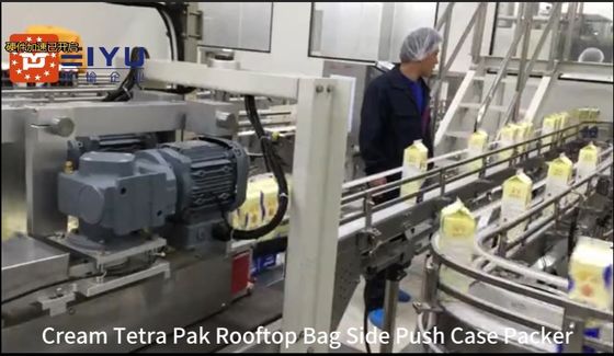 Rooftop Bag Side Push Case Packing Machine Automated Cream Tetra Pak packer