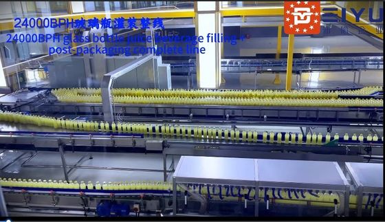 24000BPH Glass Bottle 1000ml Juice Beverage Filling + Post-packaging Complete Line