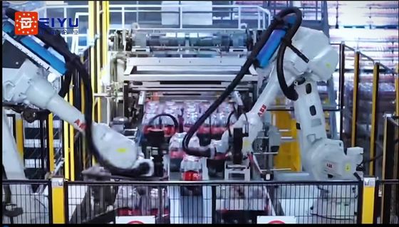 High Speed Fully Automatic Carbonated Beverage Single Column Palletizer For Coca-Cola Production Line With Marshaling Station Before Palletizing