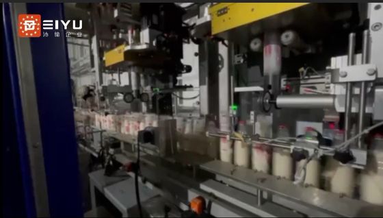 Fully Automatic High Speed Glass Bottle Label Sleeving Machine Customer Site