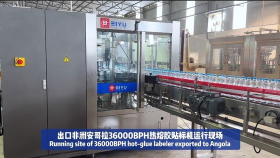 36000BPH OPP Hot Glue Labeling Machine OPP Labeling Machine Exported To Angola Africa In Operation